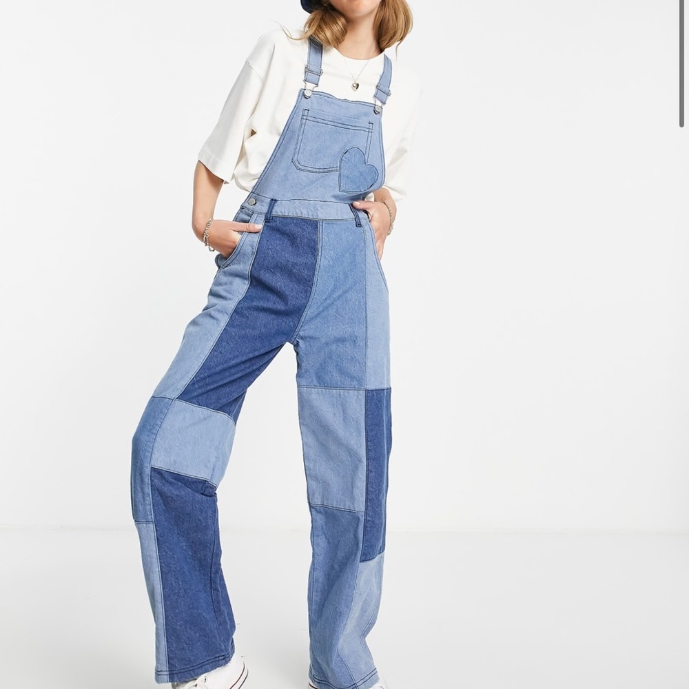 Neon Rose Relaxed Overalls Size Medium